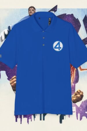 Official Marvel Fantastic Four Polo – Adidas Sport Shirt for Men & Women Activewear – Unisex Adidas Athletic Polo – Logo Embroidered