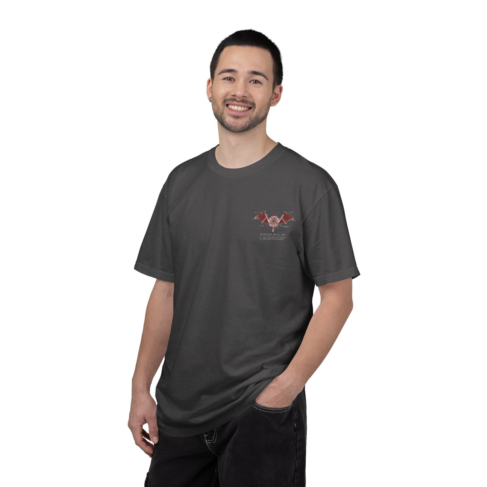 Chaos Builds Legends T-Shirt — Gothic Cityscape Graphic Tee - Image 18