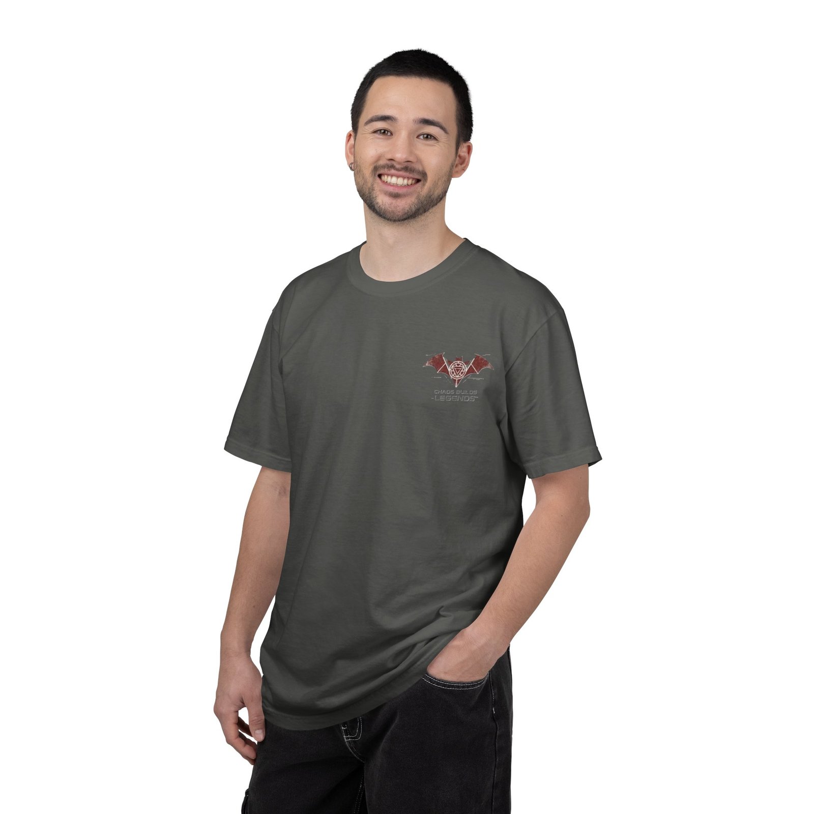Chaos Builds Legends T-Shirt — Gothic Cityscape Graphic Tee - Image 50