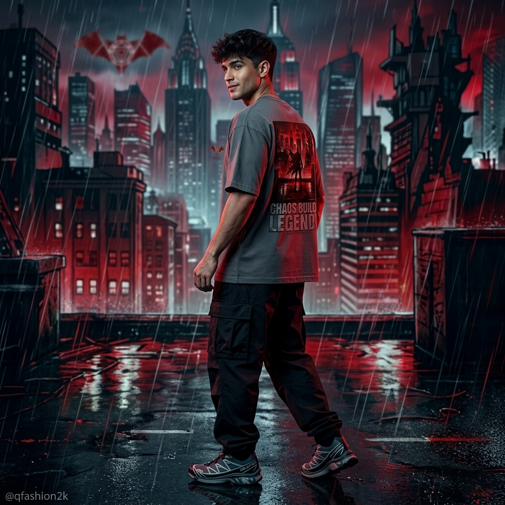 Chaos Builds Legends T-Shirt — Gothic Cityscape Graphic Tee - Image 2