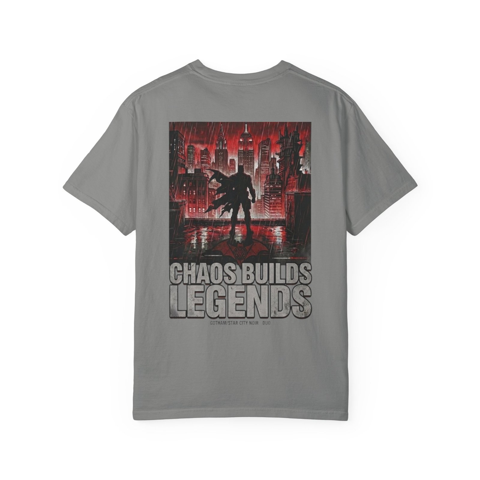 Chaos Builds Legends T-Shirt — Gothic Cityscape Graphic Tee - Image 6