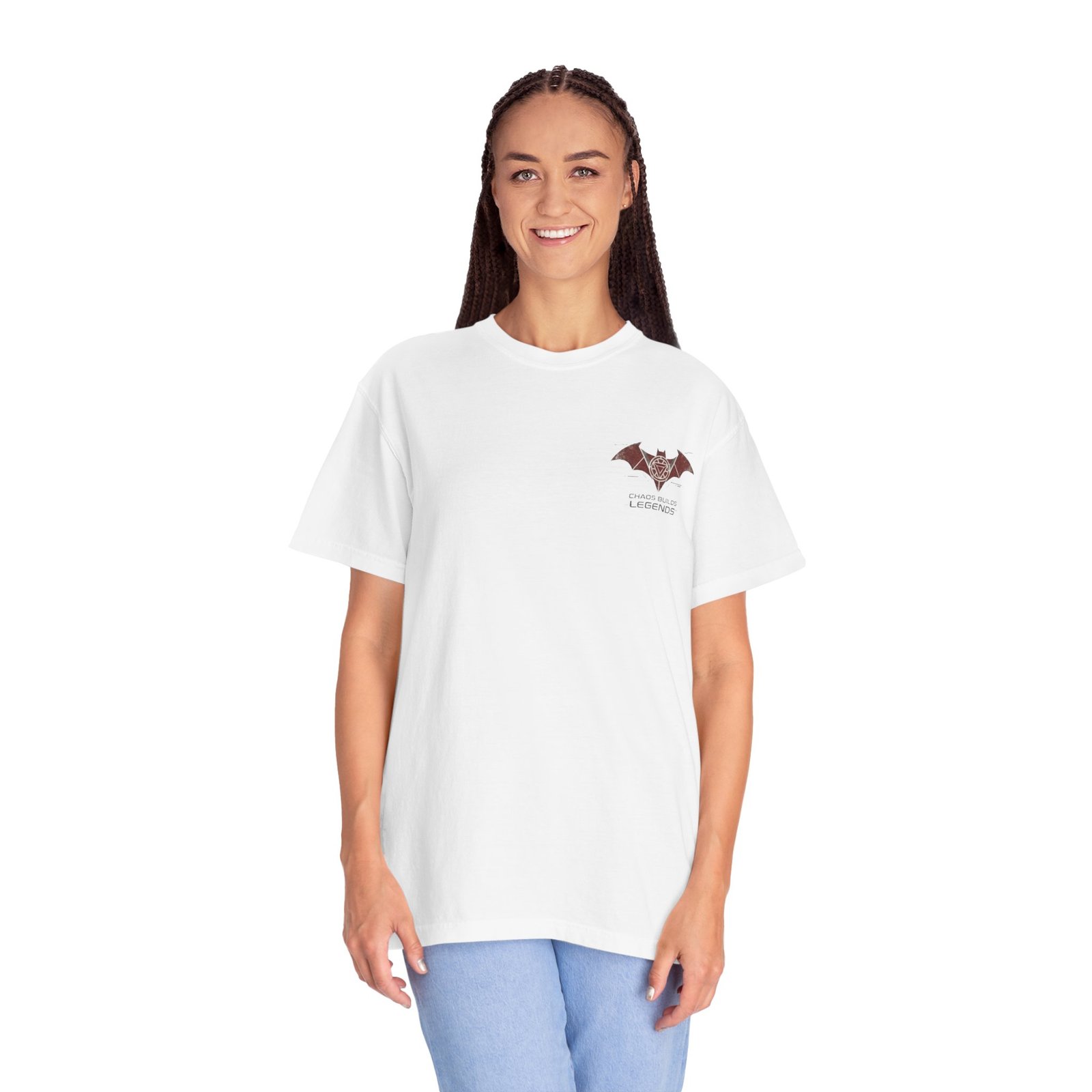 Chaos Builds Legends T-Shirt — Gothic Cityscape Graphic Tee - Image 36